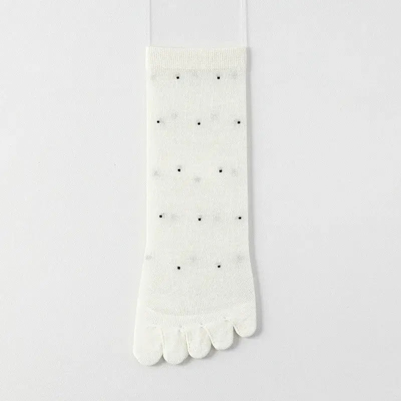 Chaussettes transparentes à pois avec alignement des orteils (3 paires) - Blanc - UE35-39 (US2-6) - image 6