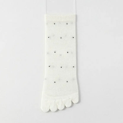 Chaussettes transparentes à pois avec alignement des orteils (3 paires) - Blanc - UE35-39 (US2-6) - image 6