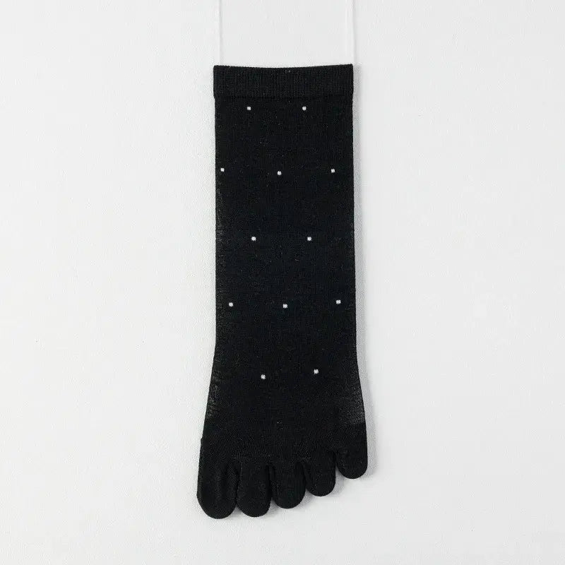 Chaussettes transparentes à pois avec alignement des orteils (3 paires) - Noir - UE35-39 (US2-6) - image 5