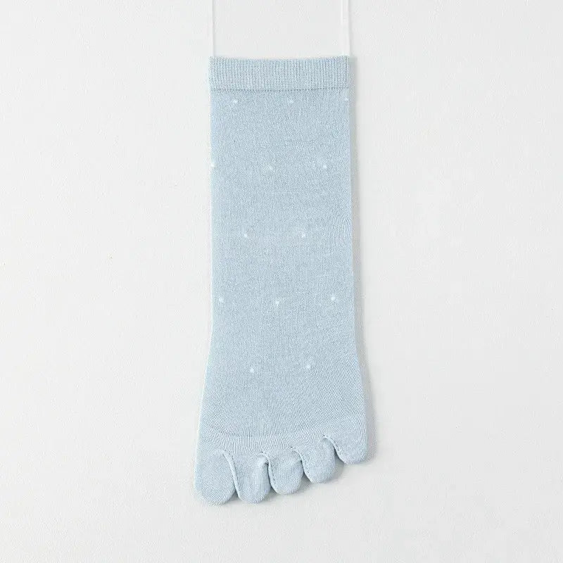 Chaussettes transparentes à pois avec alignement des orteils (3 paires) - Bleu - UE35-39 (US2-6) - image 7