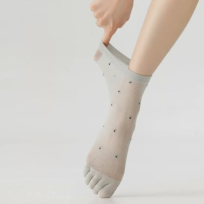 Chaussettes transparentes à pois avec alignement des orteils (3 paires) - image 2