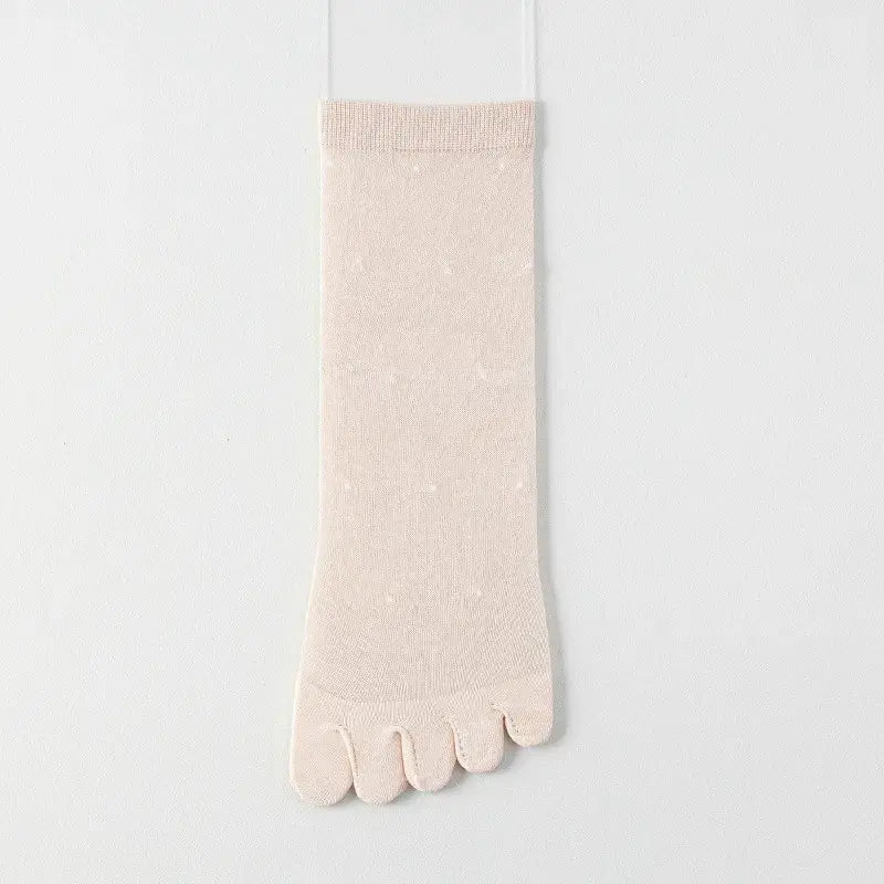Chaussettes transparentes à pois avec alignement des orteils (3 paires) - Rose - UE35-39 (US2-6) - image 8