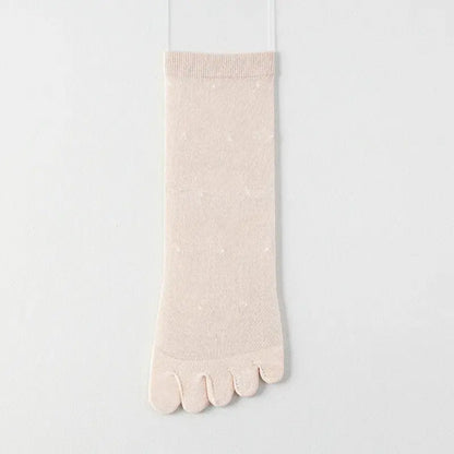 Chaussettes transparentes à pois avec alignement des orteils (3 paires) - Rose - UE35-39 (US2-6) - image 8