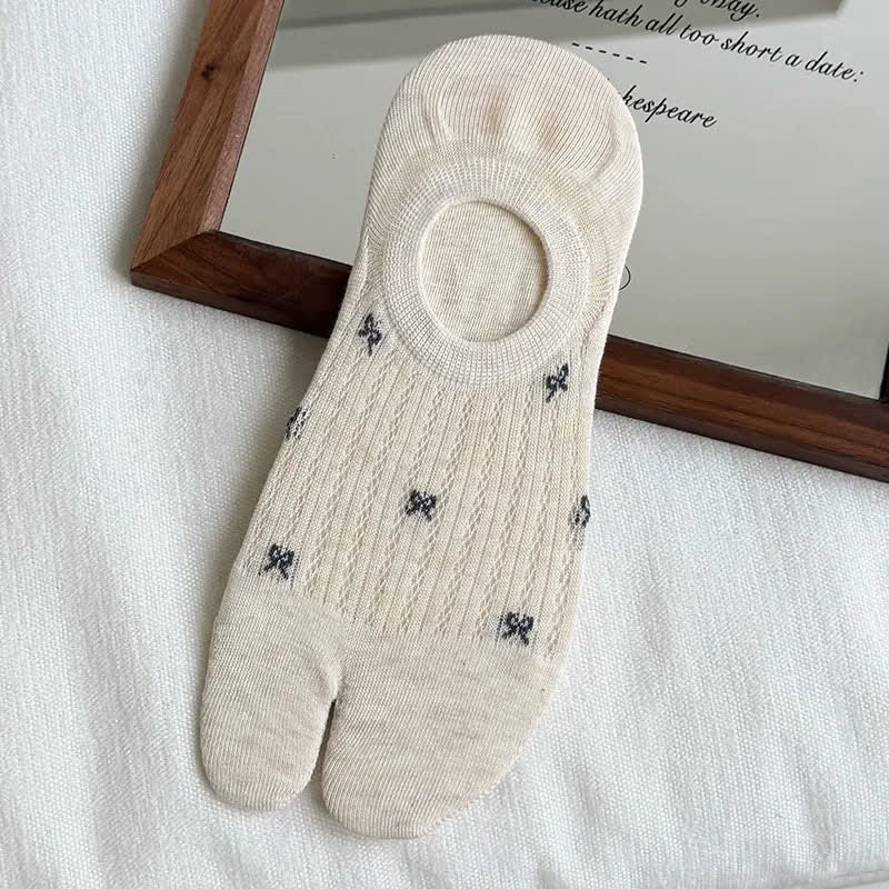 Chaussettes invisibles à bout fendu et côtelées douces (5 paires) - Nu - UE35-39 (US2-6) - image 9