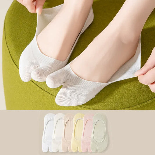 Chaussettes invisibles Soft Tabi (3 paires) - Jaune + Vert + Rose - UE36-39 (US3-6) - image 0