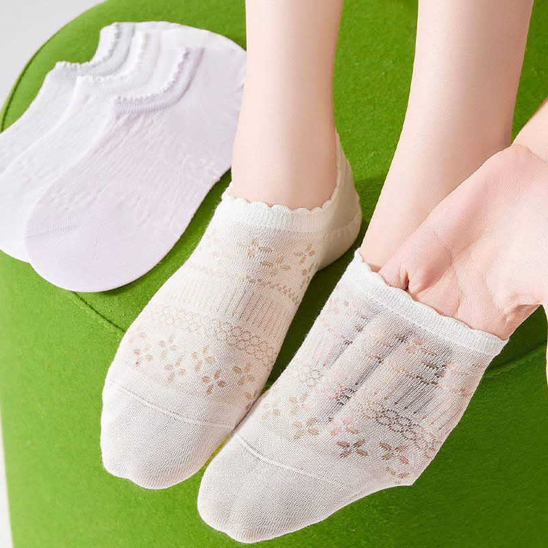 Chaussettes invisibles à motif floral transparent (6 paires) - image 4