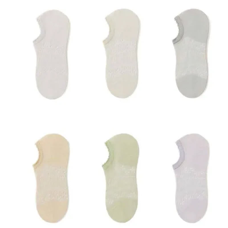 Chaussettes invisibles à motif floral transparent (6 paires) - Vert clair - UE35-39 (US2-6) - image 7