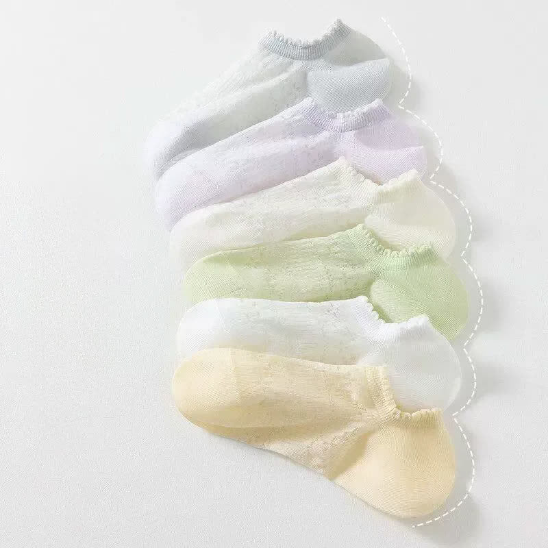 Chaussettes invisibles à motif floral transparent (6 paires) - Multicolore - UE35-39 (US2-6) - image 5