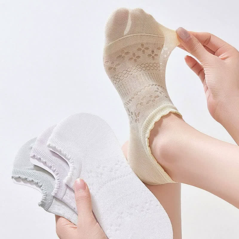 Chaussettes invisibles à motif floral transparent (6 paires) - image 2
