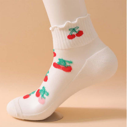 Chaussettes à volants en maille cerise (6 paires) - image 9
