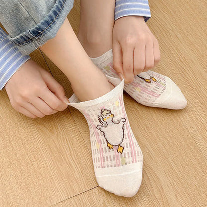 Chaussettes invisibles respirantes et mignonnes (5 paires) - image 5