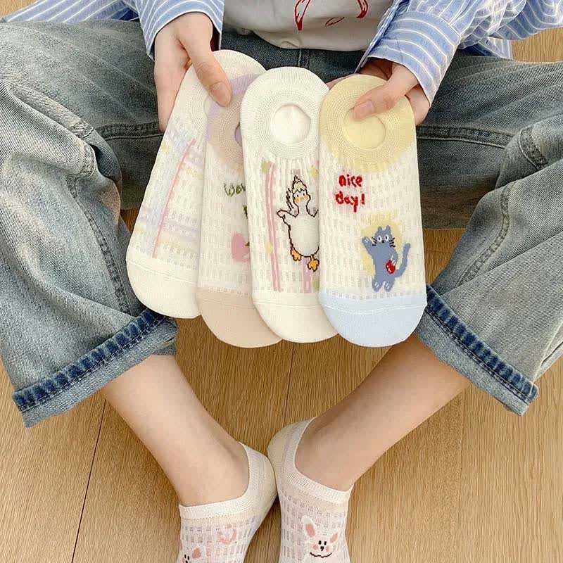 Chaussettes invisibles respirantes et mignonnes (5 paires) - image 0