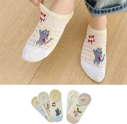 Chaussettes invisibles respirantes et mignonnes (5 paires) - image 2