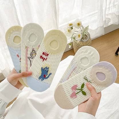 Chaussettes invisibles respirantes et mignonnes (5 paires) - image 8