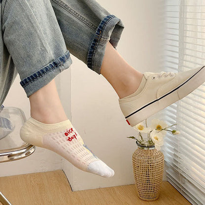 Chaussettes invisibles respirantes et mignonnes (5 paires) - image 3