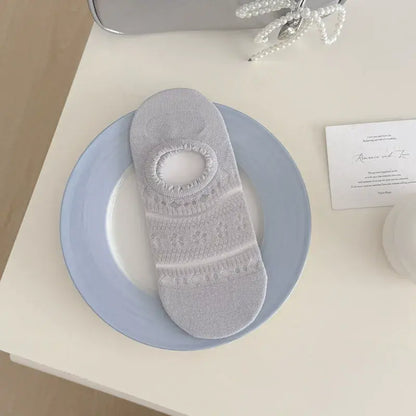 Chaussettes invisibles en dentelle et résille (5 paires) - Gris - EU36-40(US3-7) - image 13