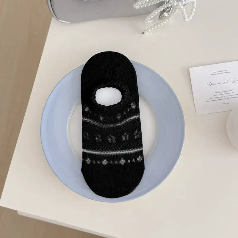 Chaussettes invisibles en dentelle et résille (5 paires) - Noir - EU36-40(US3-7) - image 14