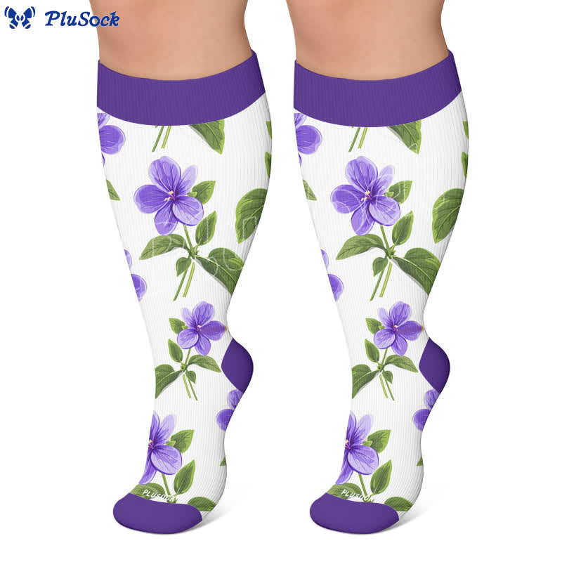 Chaussettes de compression grandes tailles à motif floral pour jardin - image 6