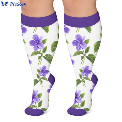 Chaussettes de compression grandes tailles à motif floral pour jardin - image 6