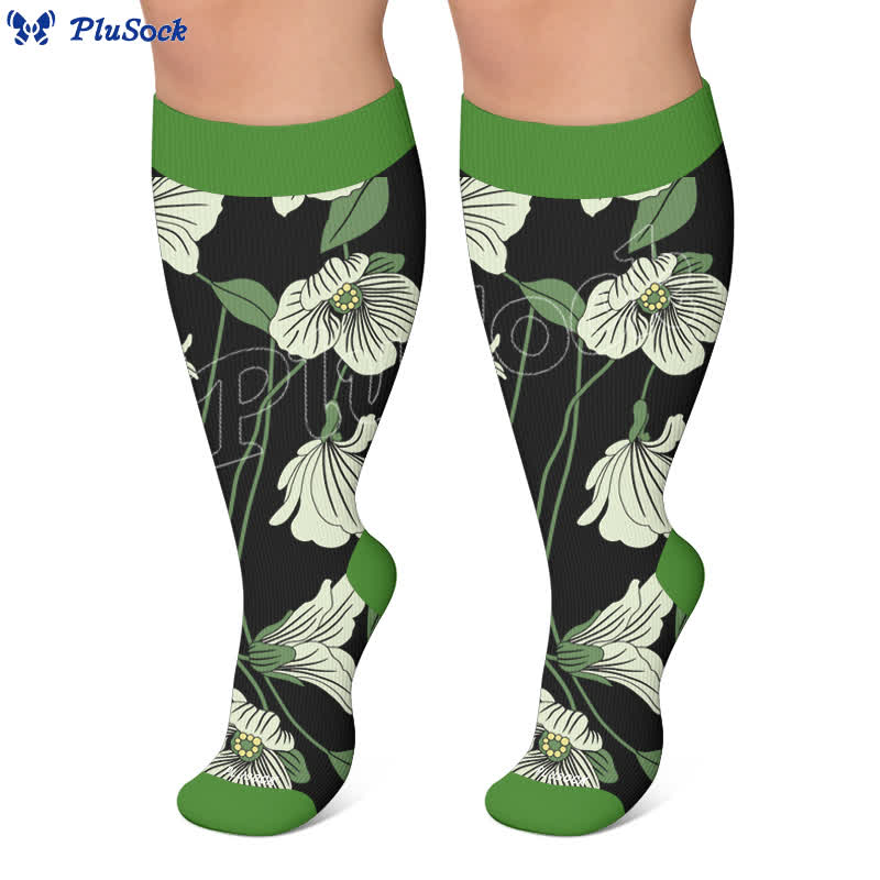 Chaussettes de compression grandes tailles à motif floral pour jardin - image 5