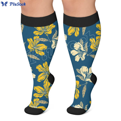 Chaussettes de compression grandes tailles à motif floral pour jardin - image 7
