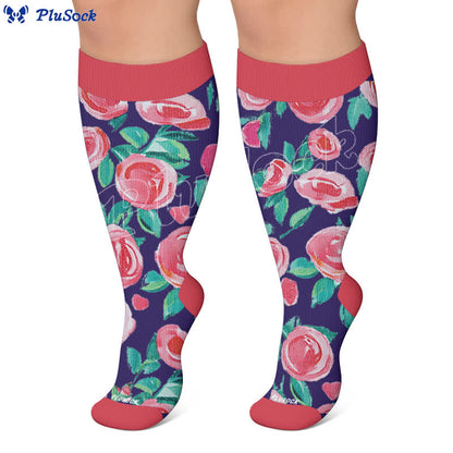 Chaussettes de compression grandes tailles à motifs floraux - image 7