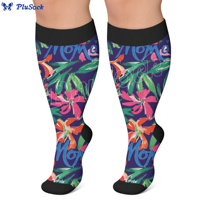 Chaussettes de compression grandes tailles à motifs floraux - image 5