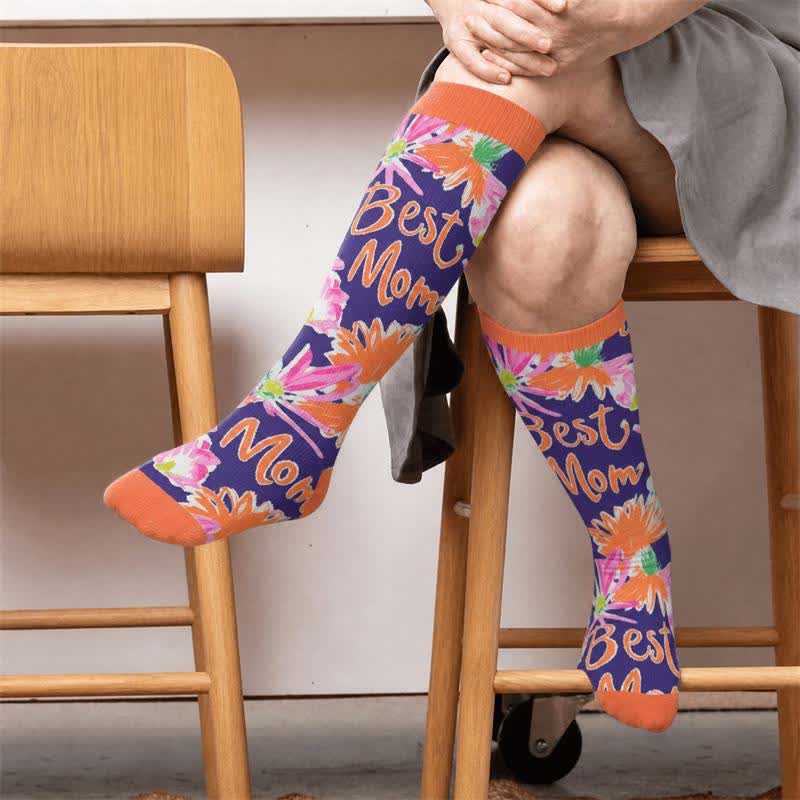 Chaussettes de compression grandes tailles à motifs floraux - image 2