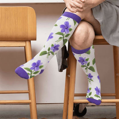 Chaussettes de compression grandes tailles à motif floral pour jardin - image 2
