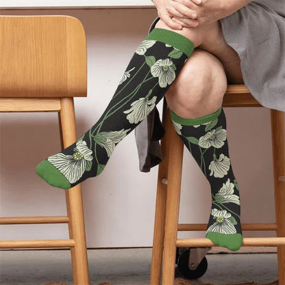 Chaussettes de compression grandes tailles à motif floral pour jardin - image 1