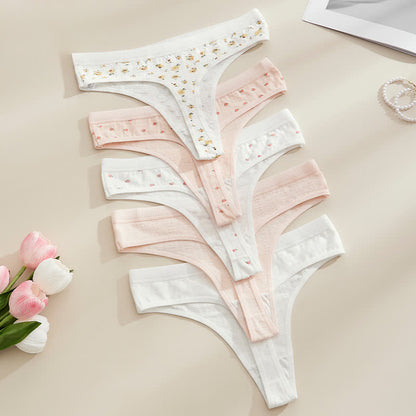 Culottes string côtelées douces avec nœud (paquet de 5) - Multicolore - XL - image 12