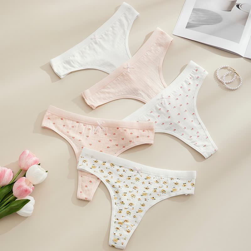 Culottes string côtelées douces avec nœud (paquet de 5) - image 10