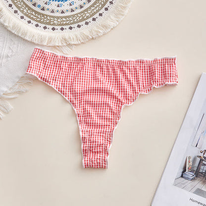 Culottes string à carreaux vichy doux (paquet de 3) - Rose foncé - XL - image 8