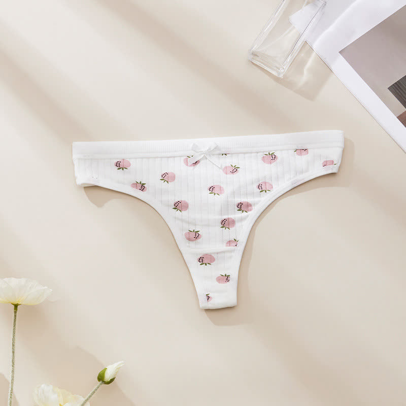 Culottes string taille basse à motif floral doux (paquet de 5) - Blanc - XL - image 7
