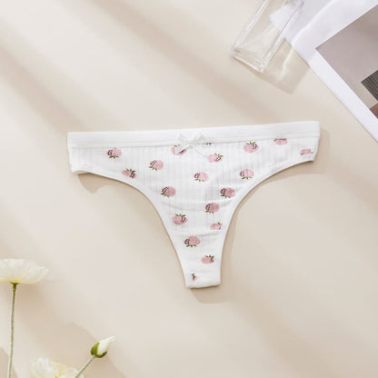 Culottes string taille basse à motif floral doux (paquet de 5) - Blanc - XL - image 7