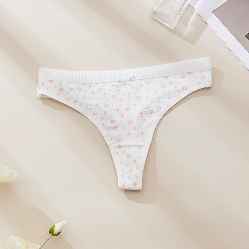 Culottes string taille basse à motif floral doux (paquet de 5) - Fleur - XL - image 5