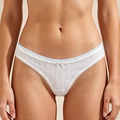 Culottes string taille basse avec bordure en dentelle (paquet de 5) - image 1
