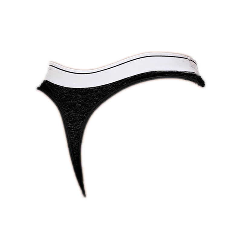 String taille basse à bordure contrastée (paquet de 5) - Noir - XL - image 10