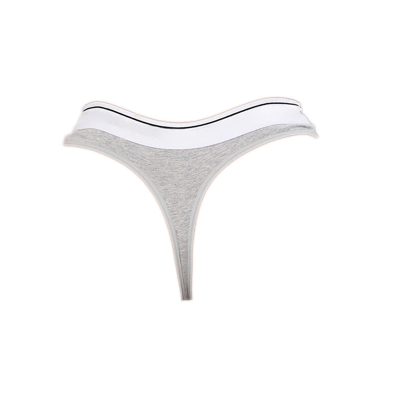 String taille basse à bordure contrastée (paquet de 5) - Gris - XL - image 9