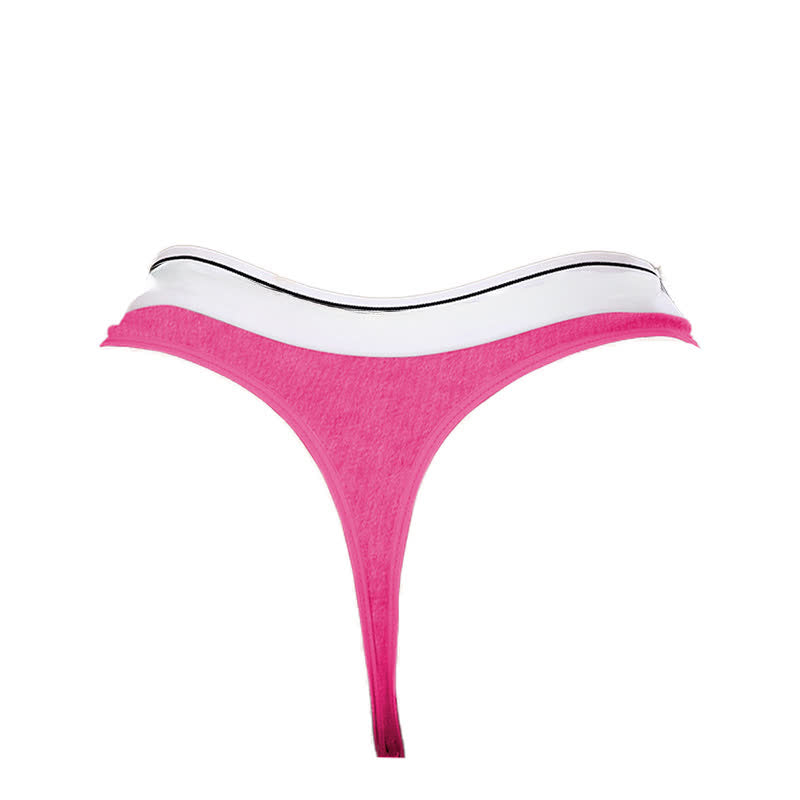 String taille basse à bordure contrastée (paquet de 5) - Fuchsia - XL - image 13