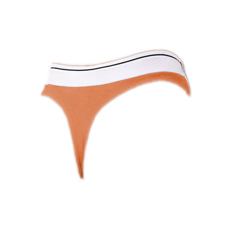 String taille basse à bordure contrastée (paquet de 5) - Orange - XL - image 11