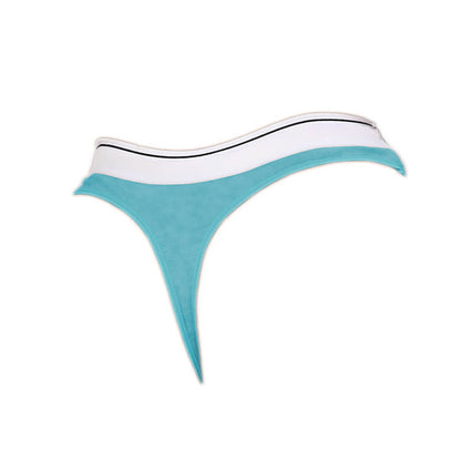 String taille basse à bordure contrastée (paquet de 5) - Bleu - XL - image 12