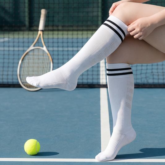 Chaussettes de compression à rayures en maille (2 paires) - image 0