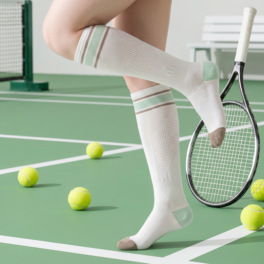 Chaussettes de compression sport rayées (2 paires) - image 0