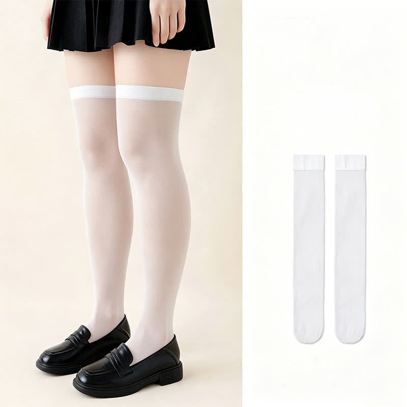 Collants transparents (8 paires) - Blanc - 40(US2-7) - image 0