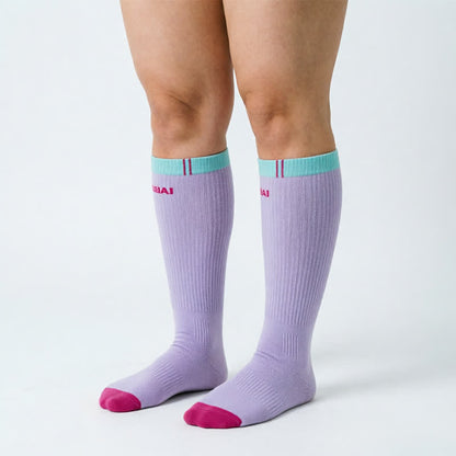 Chaussettes de compression à rayures colorées (2 paires) - image 3