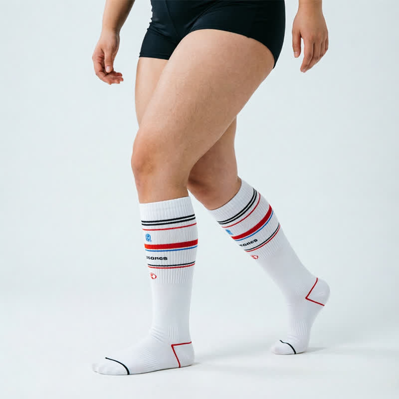 Chaussettes de compression à rayures colorées (2 paires) - image 6