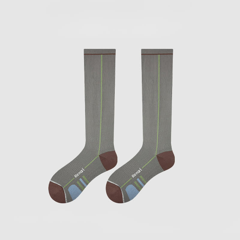 Chaussettes de compression côtelées bordeaux (2 paires) - image 7