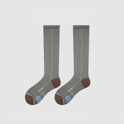 Chaussettes de compression côtelées bordeaux (2 paires) - image 7