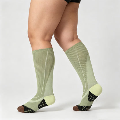 Chaussettes de compression côtelées bordeaux (2 paires) - Vert - UE35-39 (US2-6) - image 4